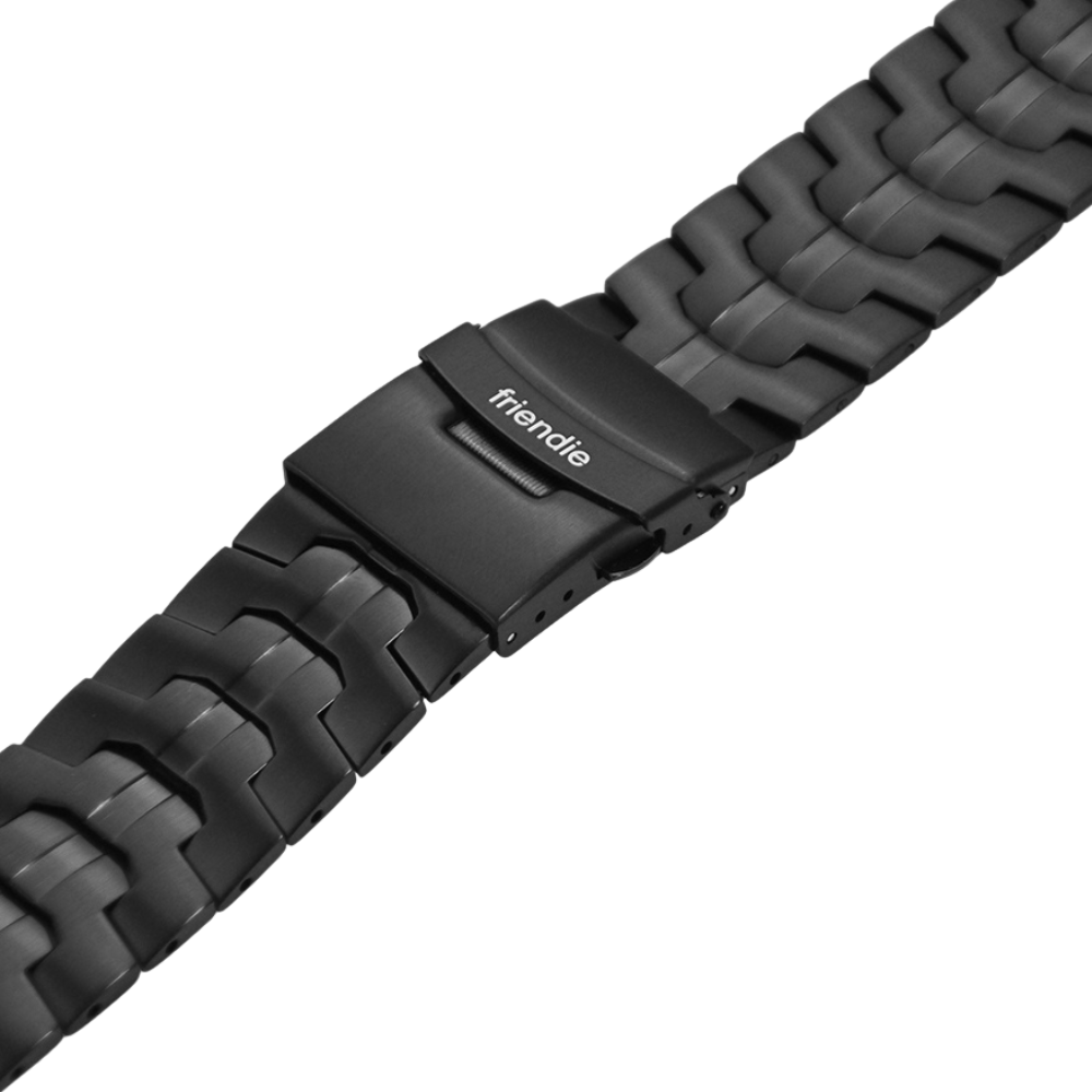Stainless Steel Link Bracelet Band (Ultra) – The Darwin Ultra in Black – Compatible with Apple Watch Ultra (Friendie size Large)