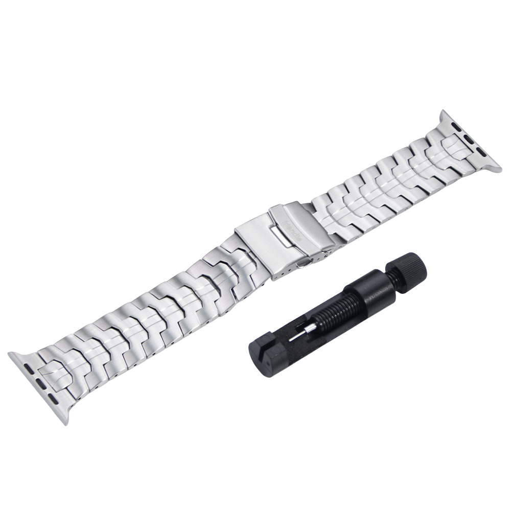 Bracelet à maillons en acier inoxydable (Ultra) – Le Darwin Ultra en acier inoxydable – Compatible avec l'Apple Watch Ultra (Friendie taille L)