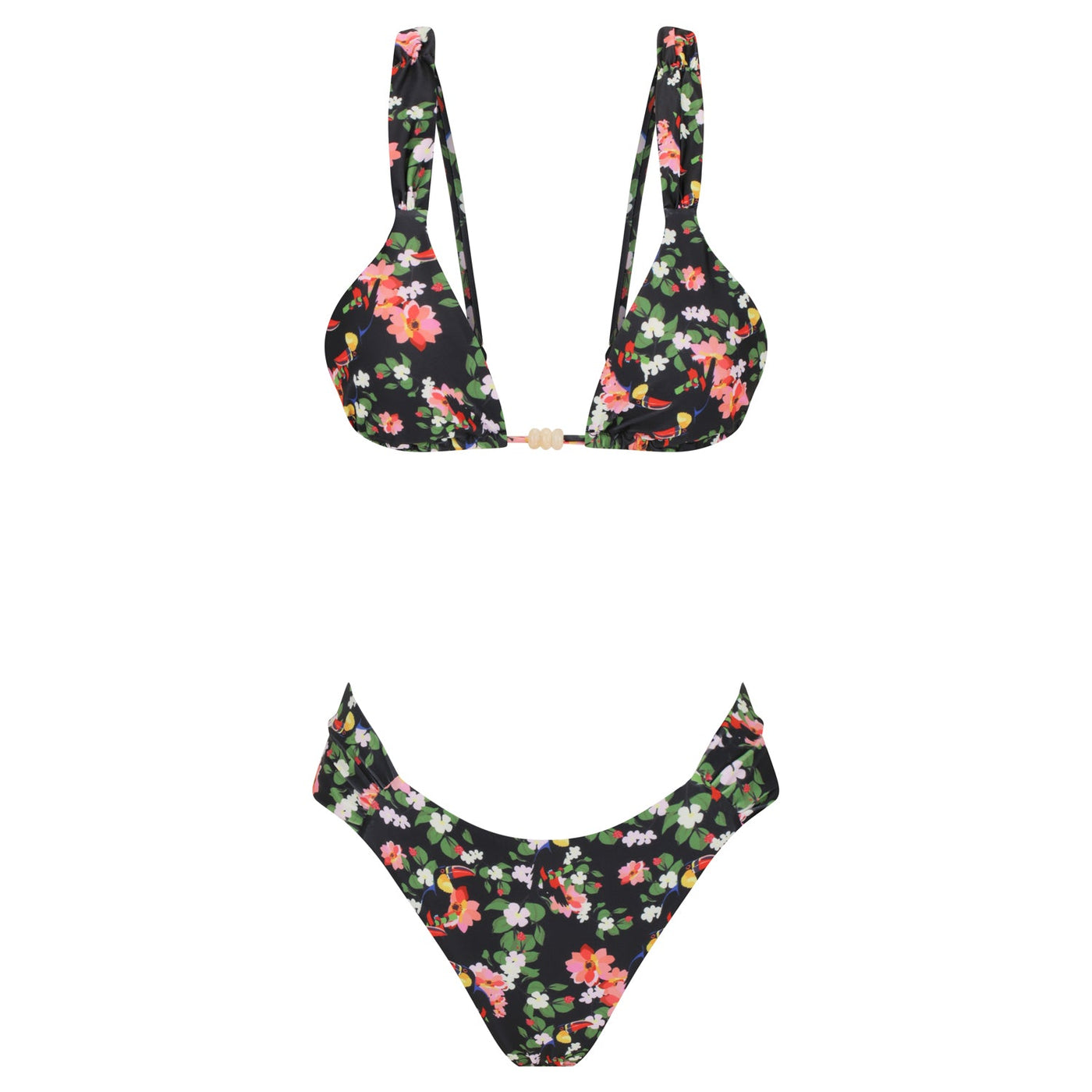 Ruched Bikini Set-Tropical Bliss