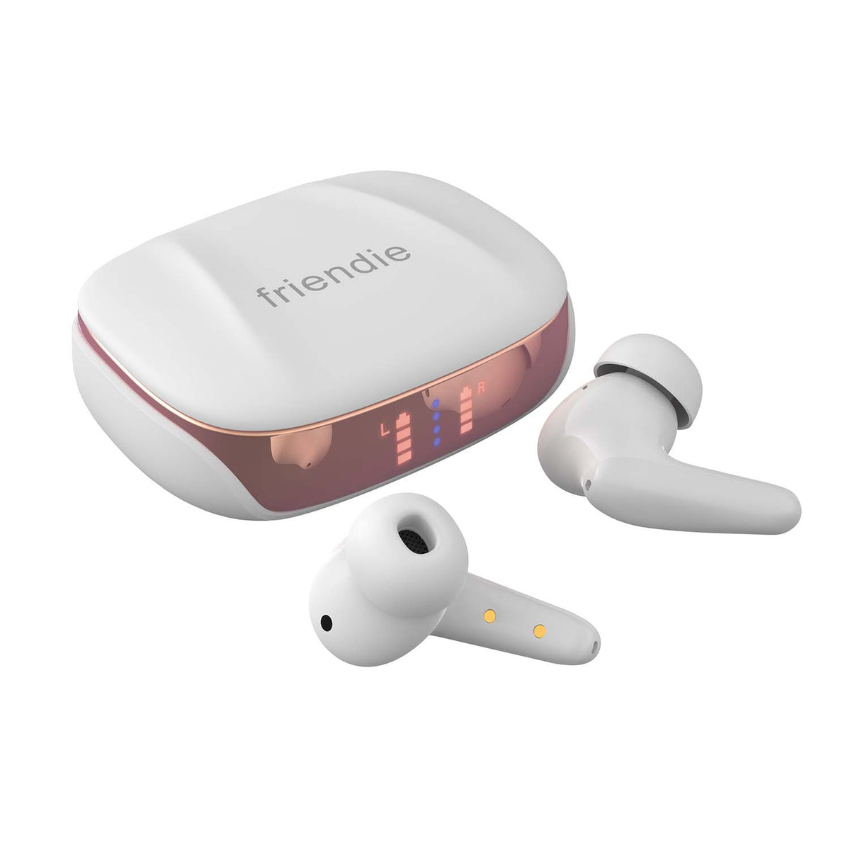 Écouteurs sans fil avec annulation active du bruit (intra-auriculaires) AIR Focus ANC Perle Blanche et Or Rose