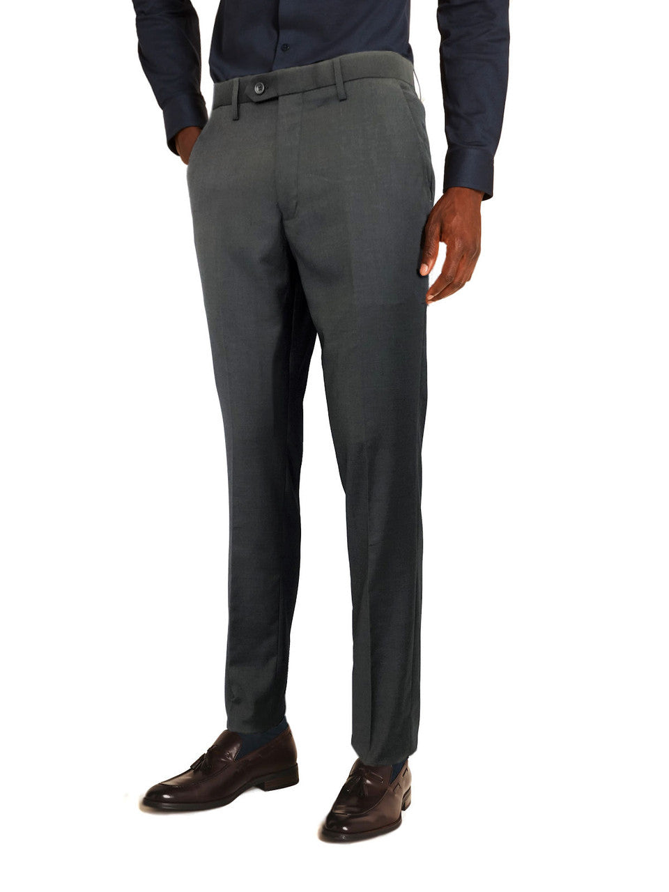 Charcoal Slim Fit Trousers-0