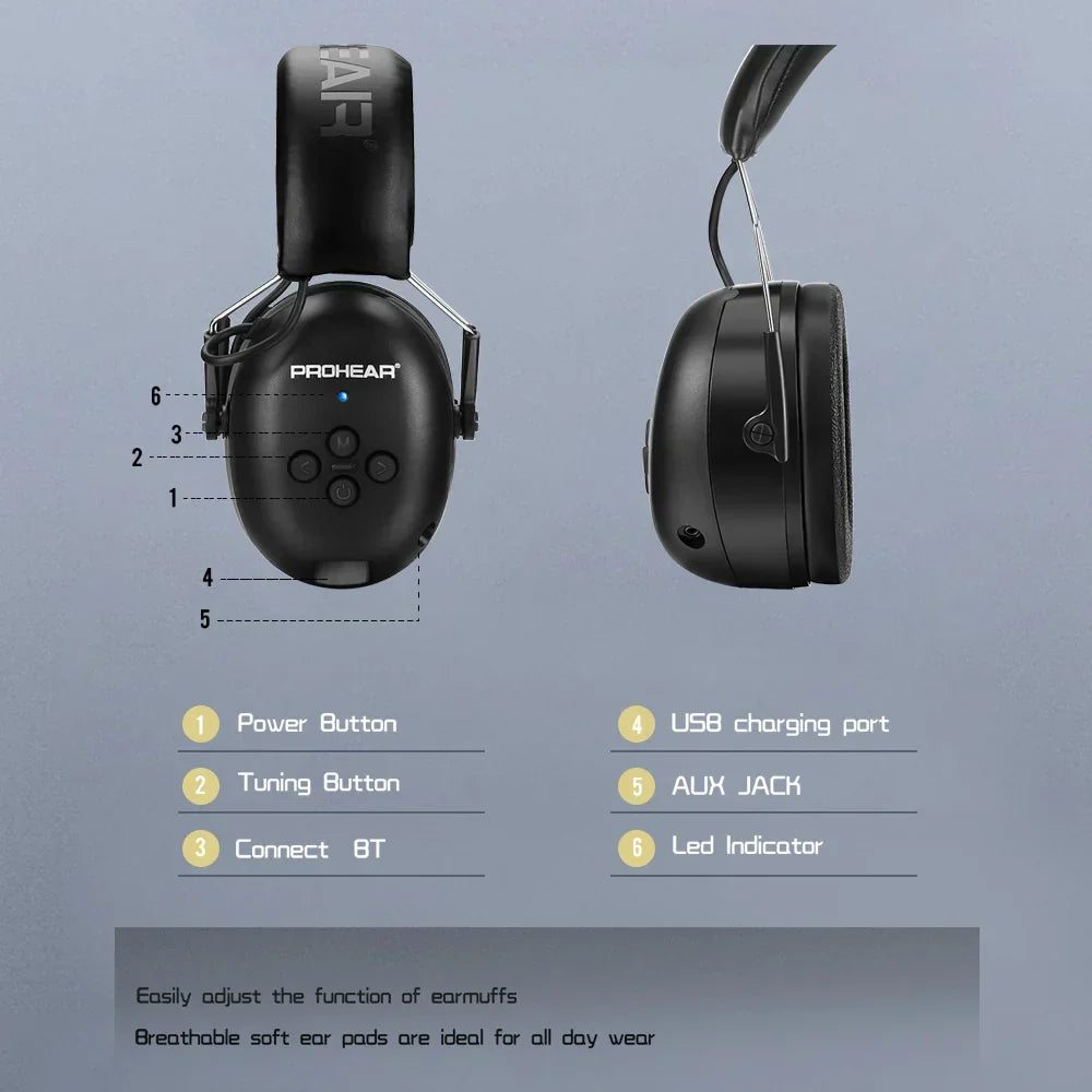 Casque anti-bruit Bluetooth noir