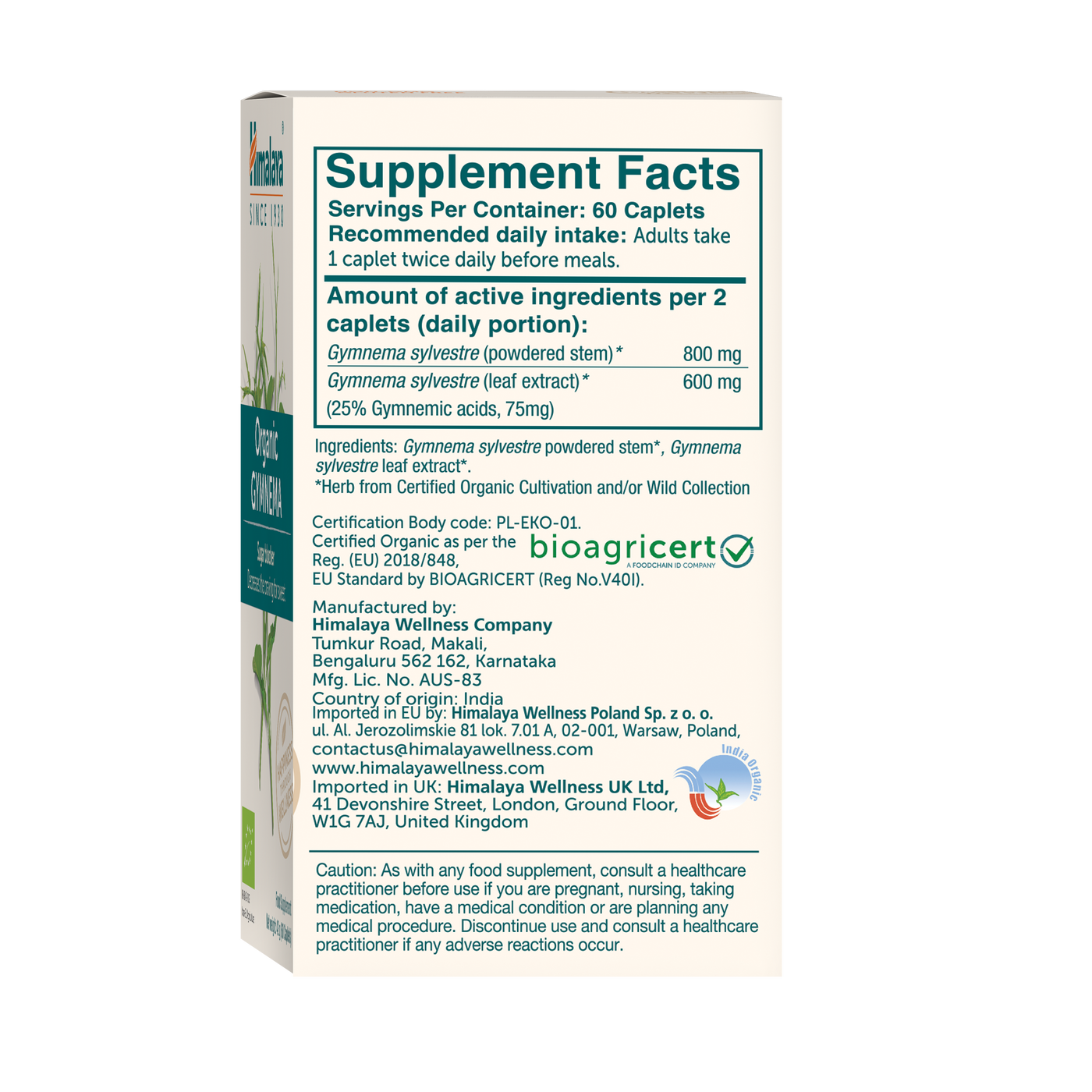 Himalaya Organic Gymnema 60 tablets-1