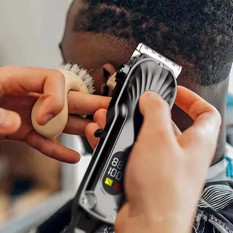 Tondeuse à cheveux et tondeuse à barbe USB sans fil pour hommes Noir