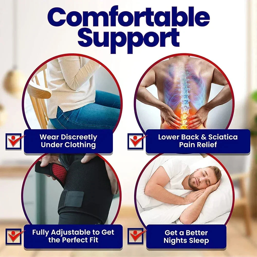 Manchon de compression réglable pour hanche et cuisse Noir