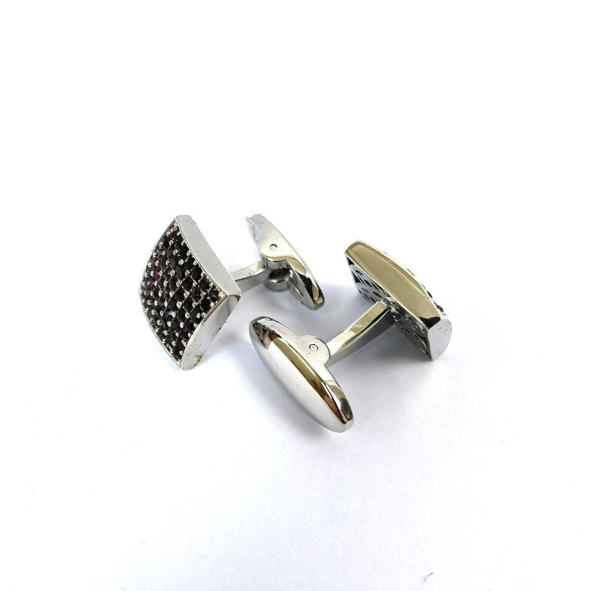 Black Lattice Square Cufflinks-1