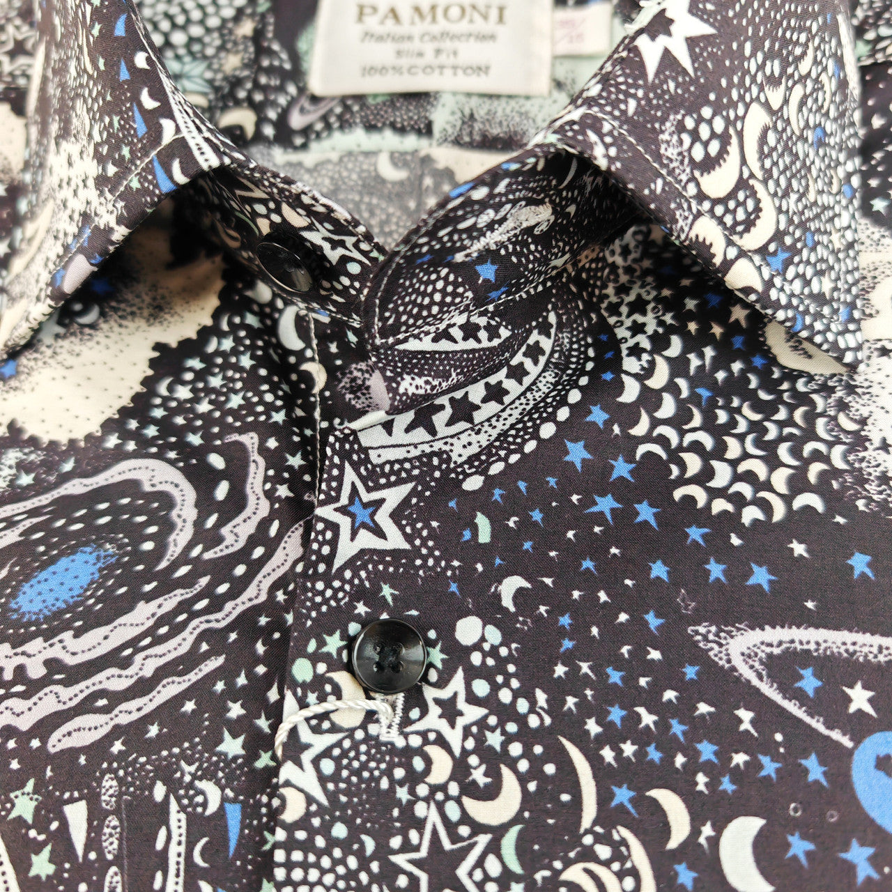 Black and White Floral Print Short Sleeves Shirt-2