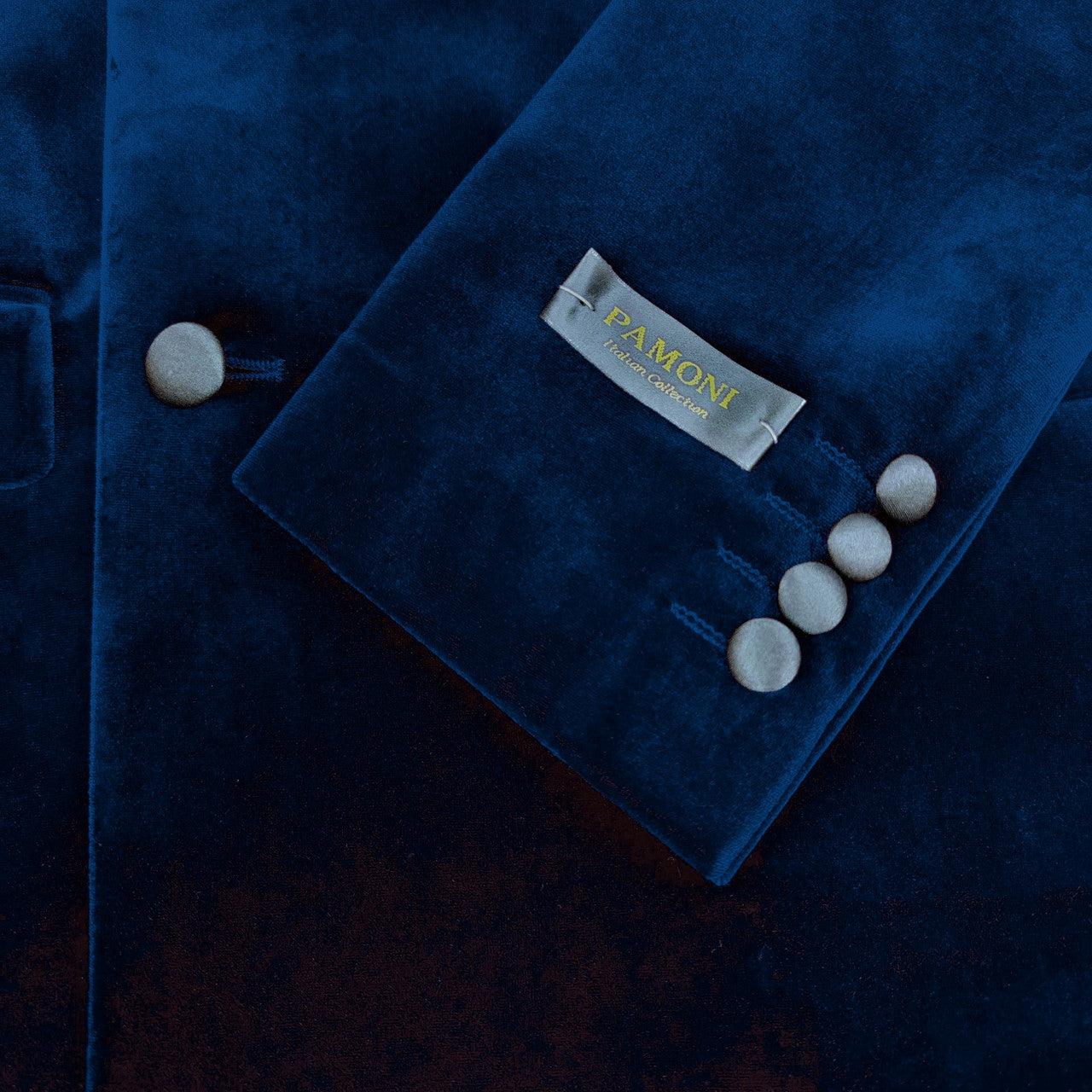 Navy Double Breasted Velvet Tuxedo Blazer-1