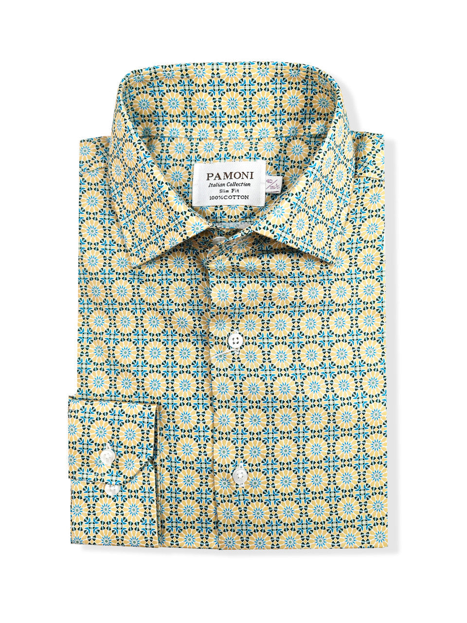 Men’s Geometric Pattern Slim Fit Cotton Shirt-1