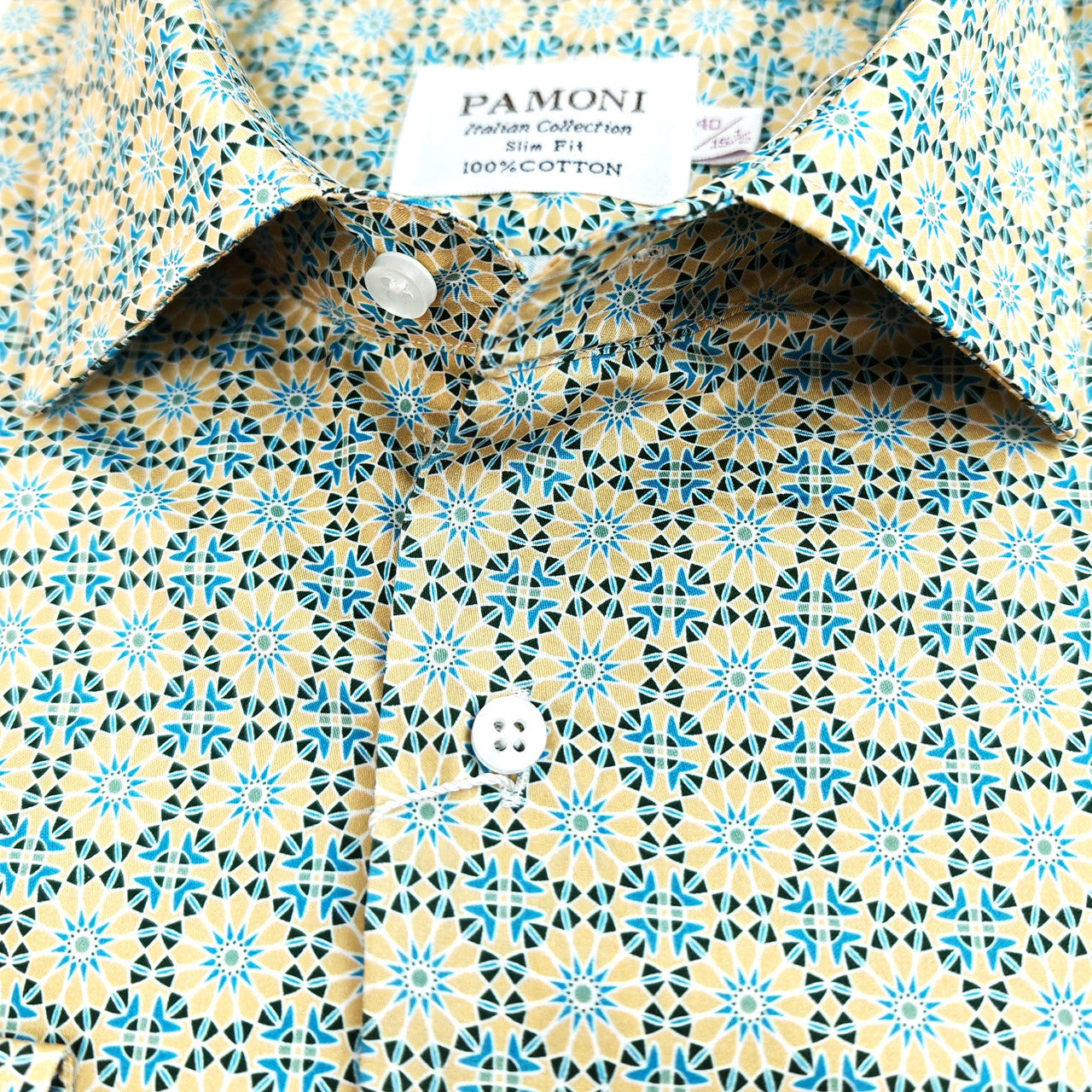 Men’s Geometric Pattern Slim Fit Cotton Shirt-2