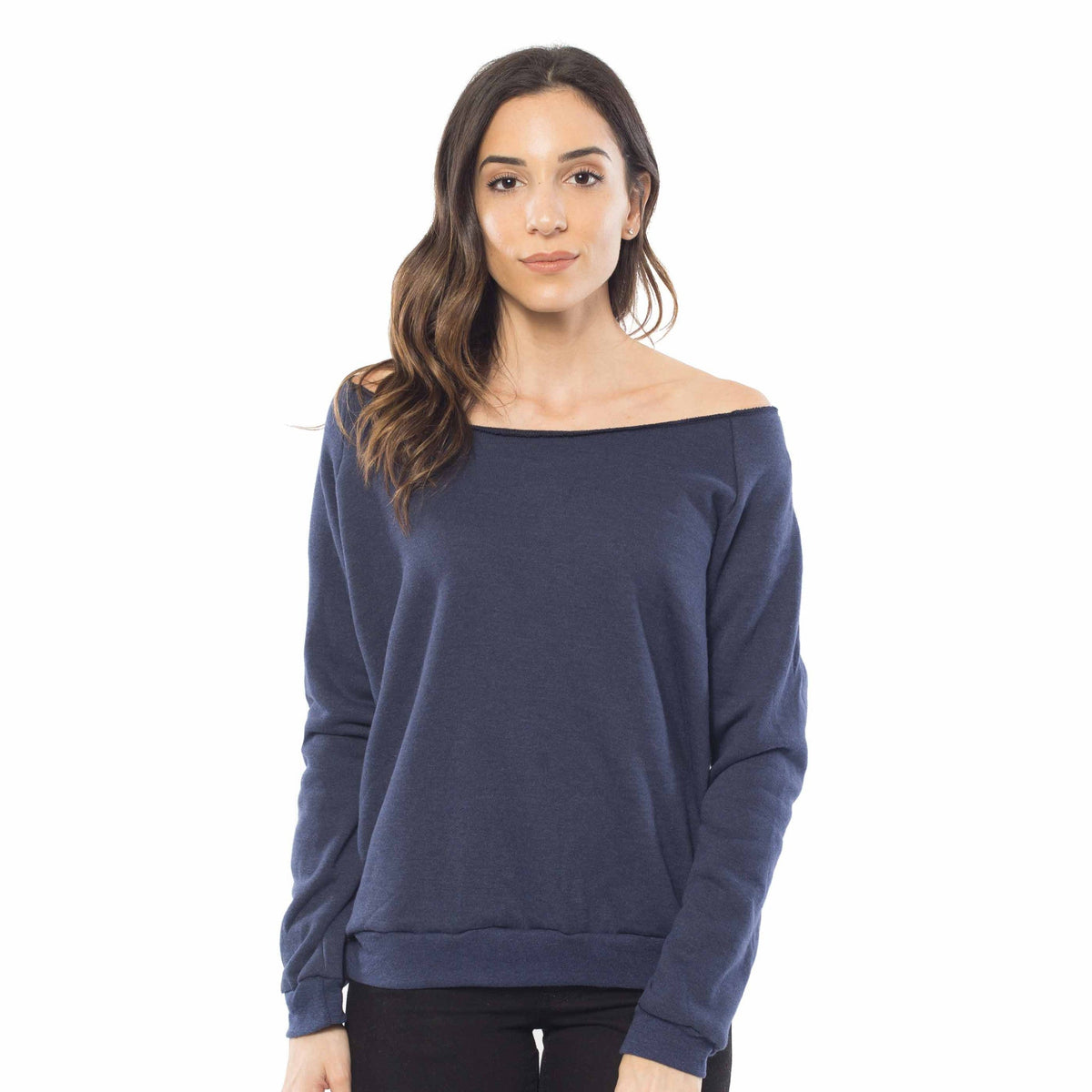 6007 - Sweat-shirt pull en polaire à épaules dénudées pour femmes