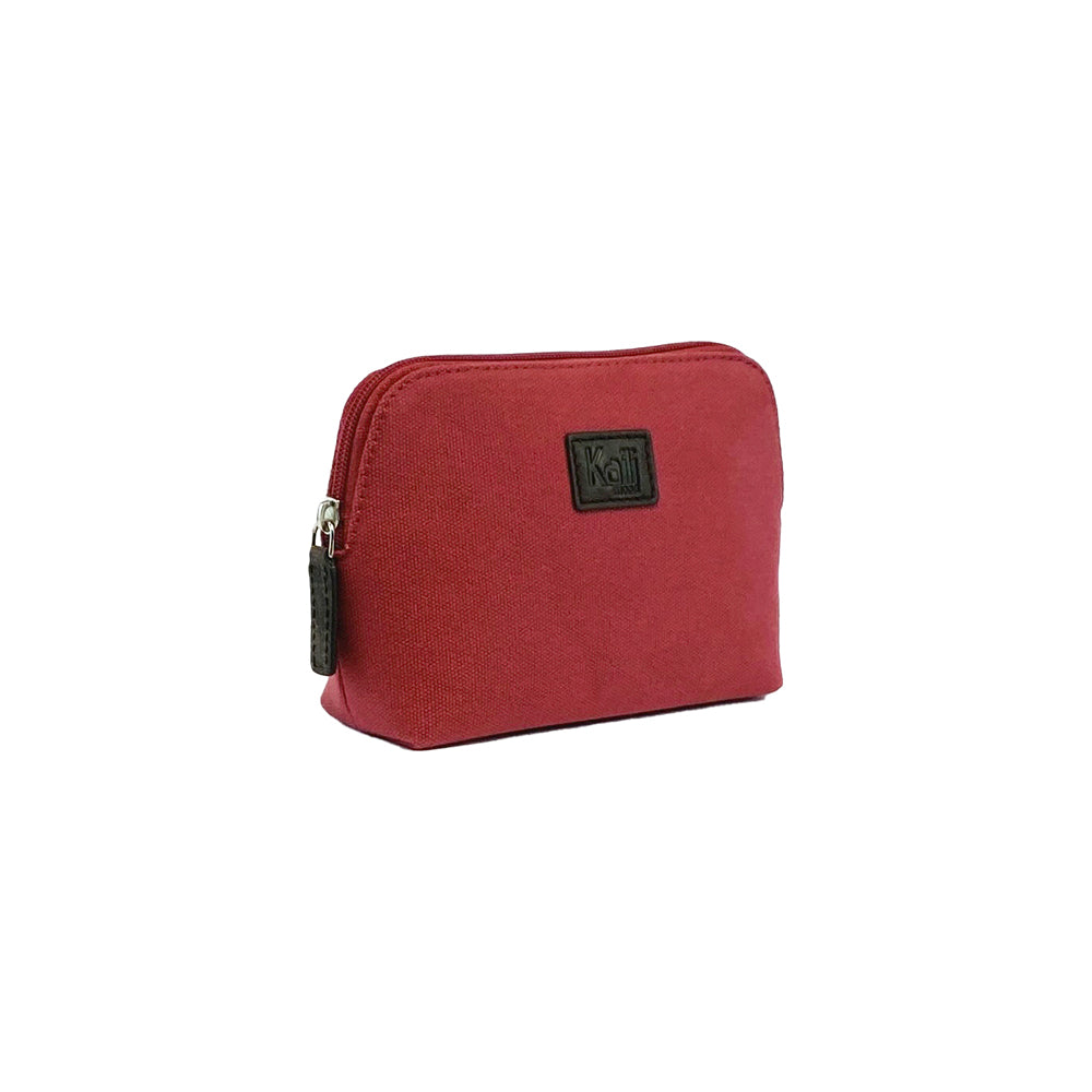 K0026XB | Women's Canvas/Full Grain Volanata Leather Clutch Bag - Bordeaux/Brownhead Color. Zipper Closure. Dimensions: 17 x 13 x 6.5 cm - Packaging: Tnt bag