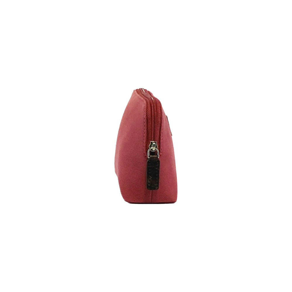K0026XB | Women's Canvas/Full Grain Volanata Leather Clutch Bag - Bordeaux/Brownhead Color. Zipper Closure. Dimensions: 17 x 13 x 6.5 cm - Packaging: Tnt bag