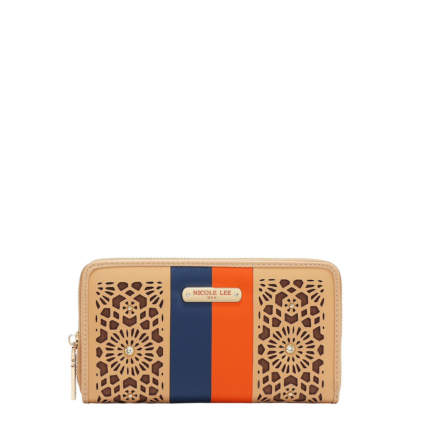 CARTERA CON RECORTE GEOMÉTRICO (BEIGE)
