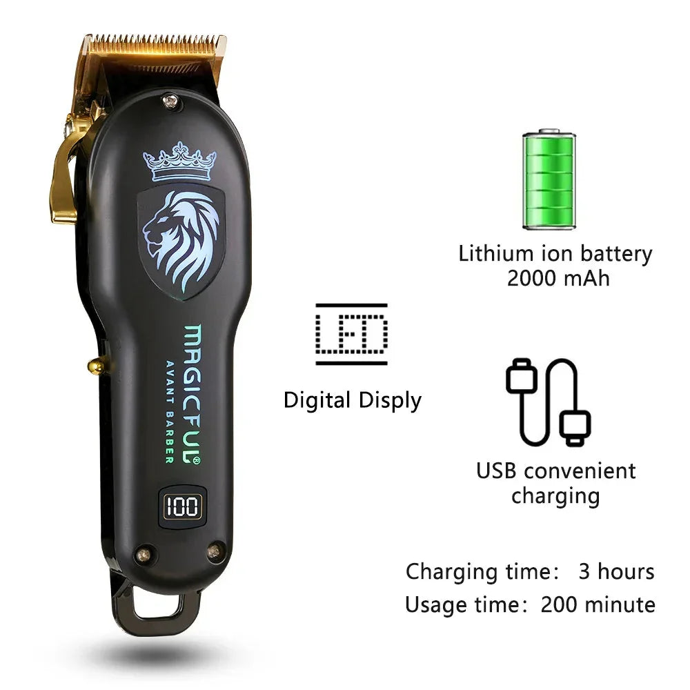 Tondeuse à Cheveux Rechargeable Haute Performance Coupe-Cheveux Électrique pour Hommes Noir