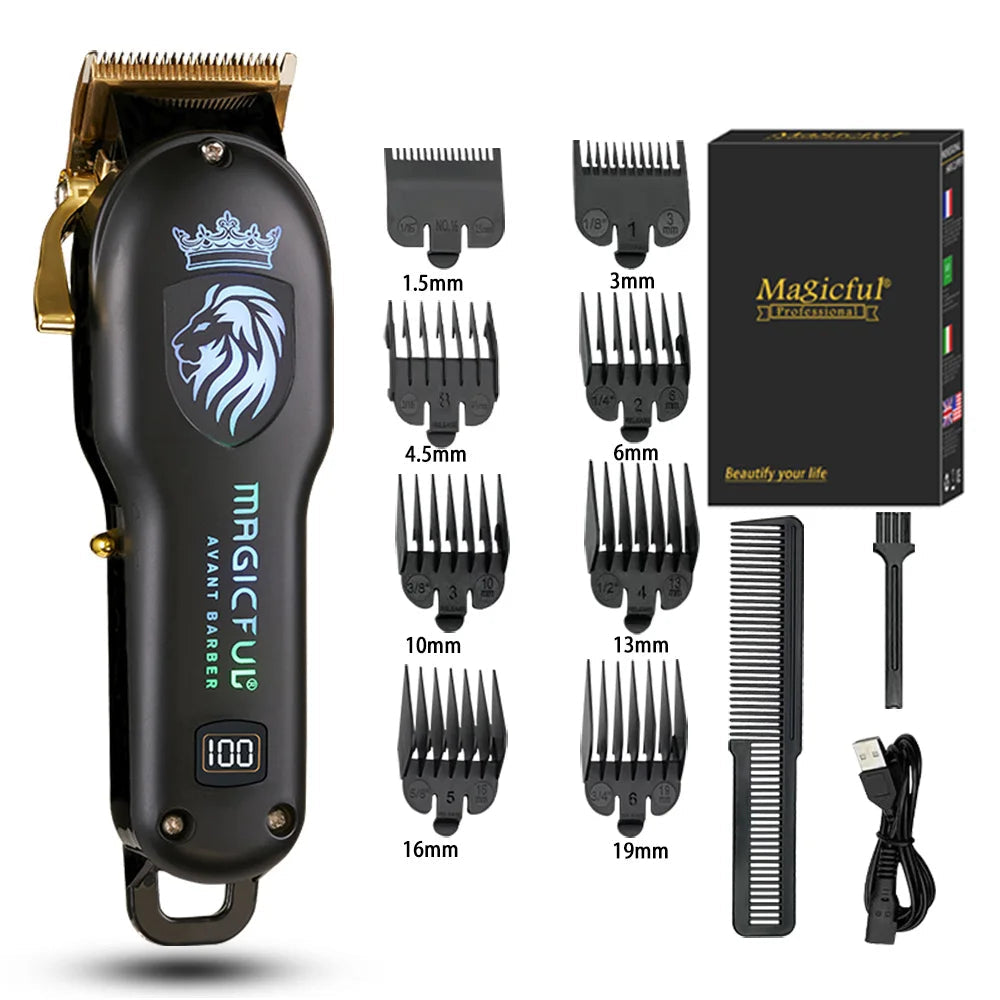 Tondeuse à Cheveux Rechargeable Haute Performance Coupe-Cheveux Électrique pour Hommes Noir