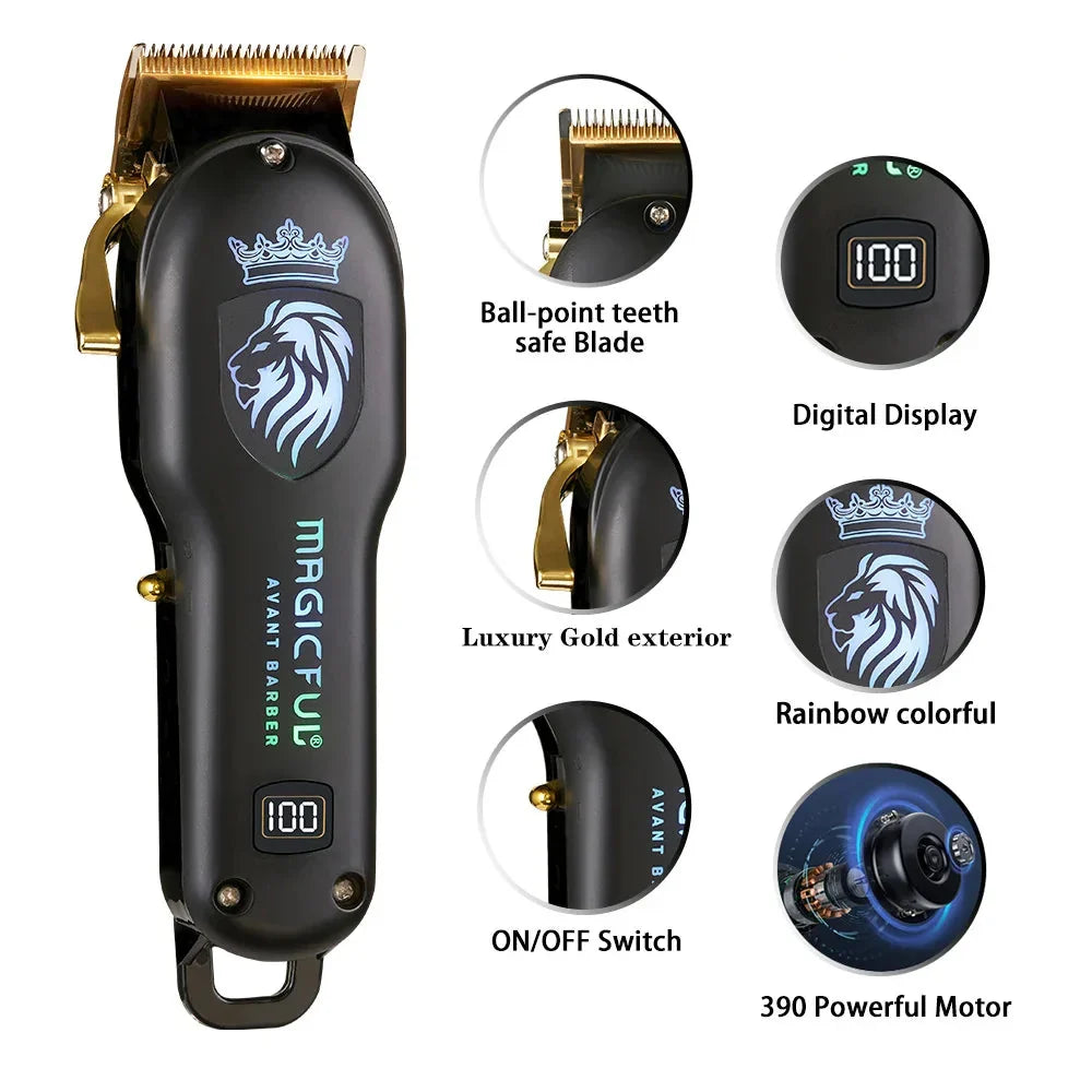 Tondeuse à Cheveux Rechargeable Haute Performance Coupe-Cheveux Électrique pour Hommes Noir
