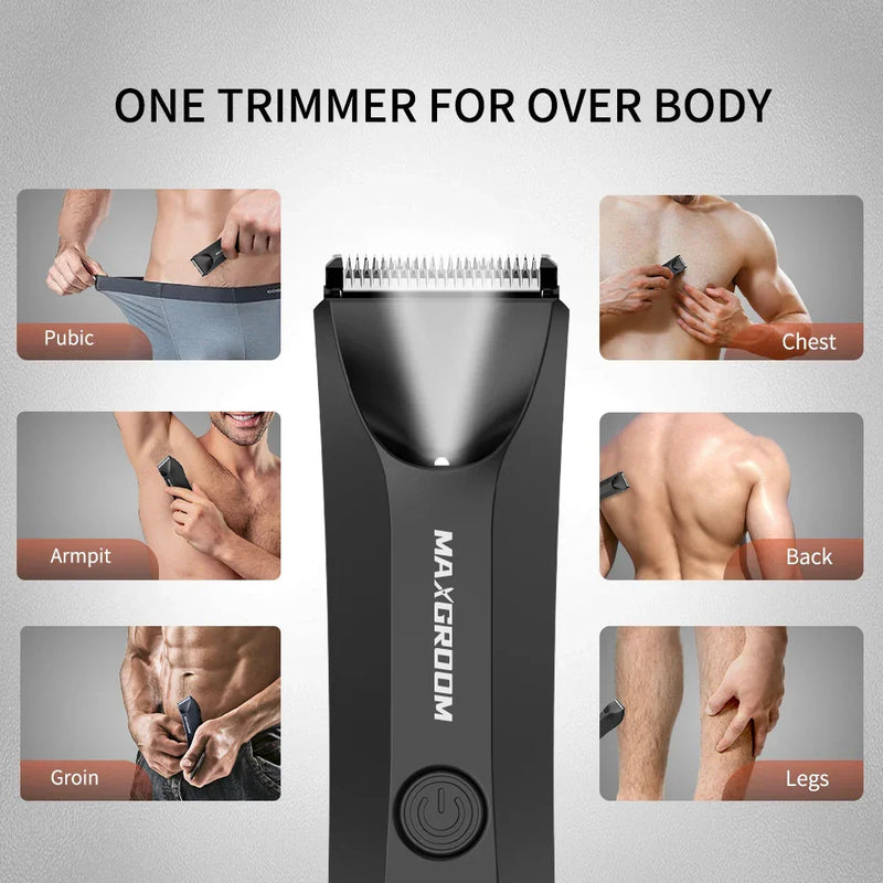 Tondeuse Corporelle Étanche Lame Céramique SkinSafe Noir