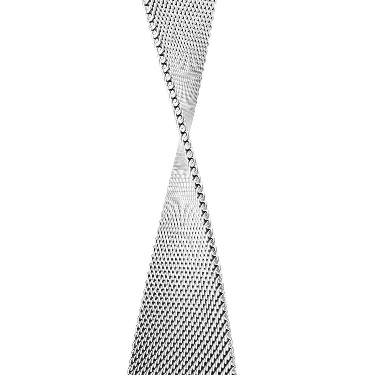 Stainless Steel Link Woven Mesh Infinite Loop Band - The Melbourne in Stainless Steel - Compatible with Apple Watch Size 38mm to 41mm
