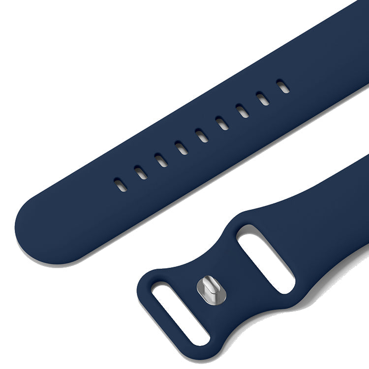 Silicone Sports Band Navy Blue with Silver Pin - The Noosa Large - Compatible with Apple Watch Size 42mm to 45mm