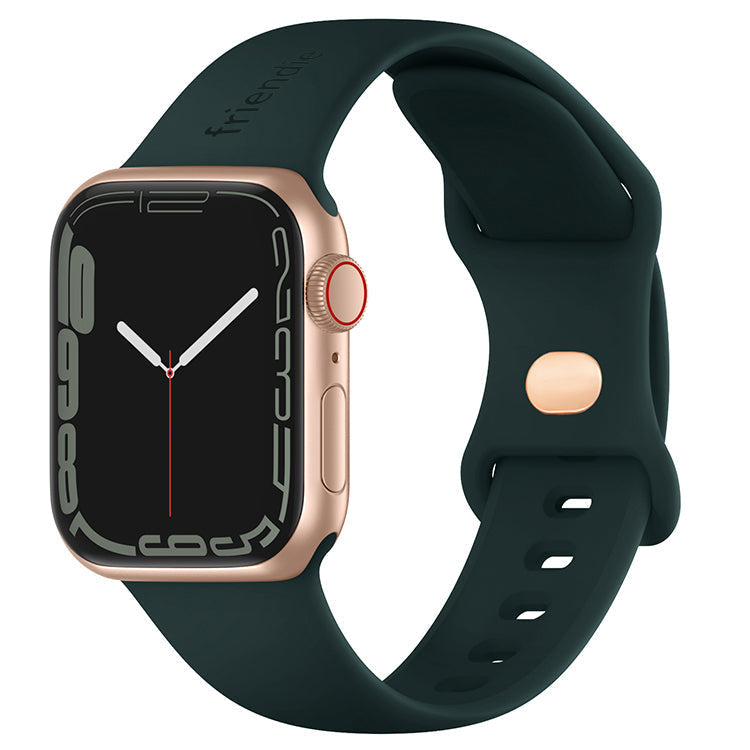 Bracelet Sport en Silicone Vert Royal avec Attache Dorée - Le Noosa Small - Compatible avec Apple Watch Taille 38mm à 41mm
