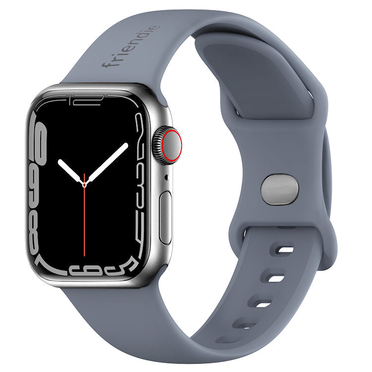Bracelet Sport en silicone Gris Stardust avec ardillon argenté - Le Noosa Large - Compatible avec Apple Watch taille 42mm à 45mm