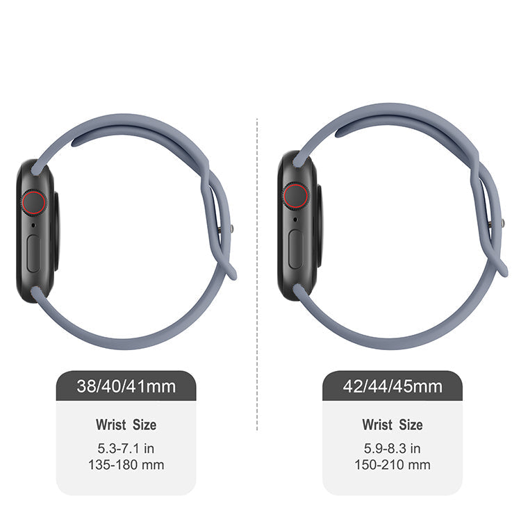 Silicone Sports Band Stardust Grey with Silver Pin - The Noosa - Compatible with Apple Watch Size 38mm to 41mm
