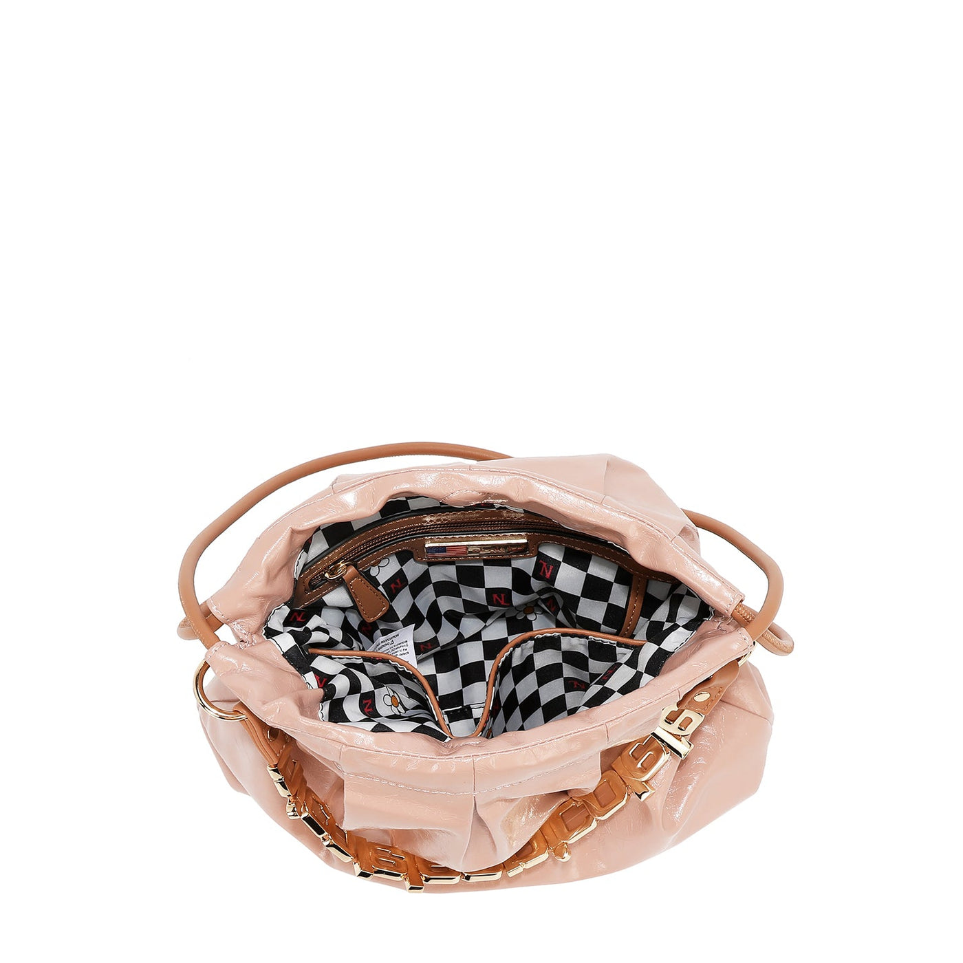 BOLSA DE HOMBRO CUADRADA DE LUJO SHIMMER (ROSA)