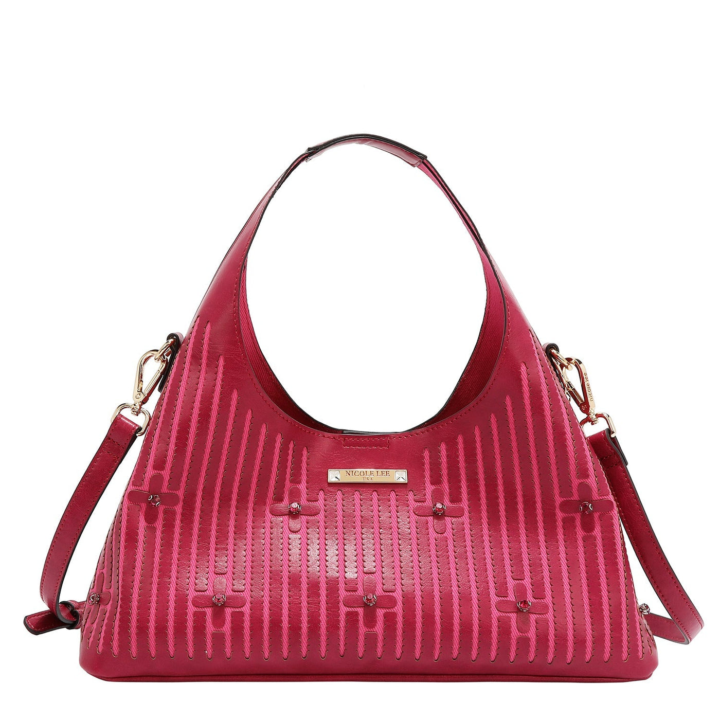 BOLSO DE MANO CON COSTURA (ROSA)