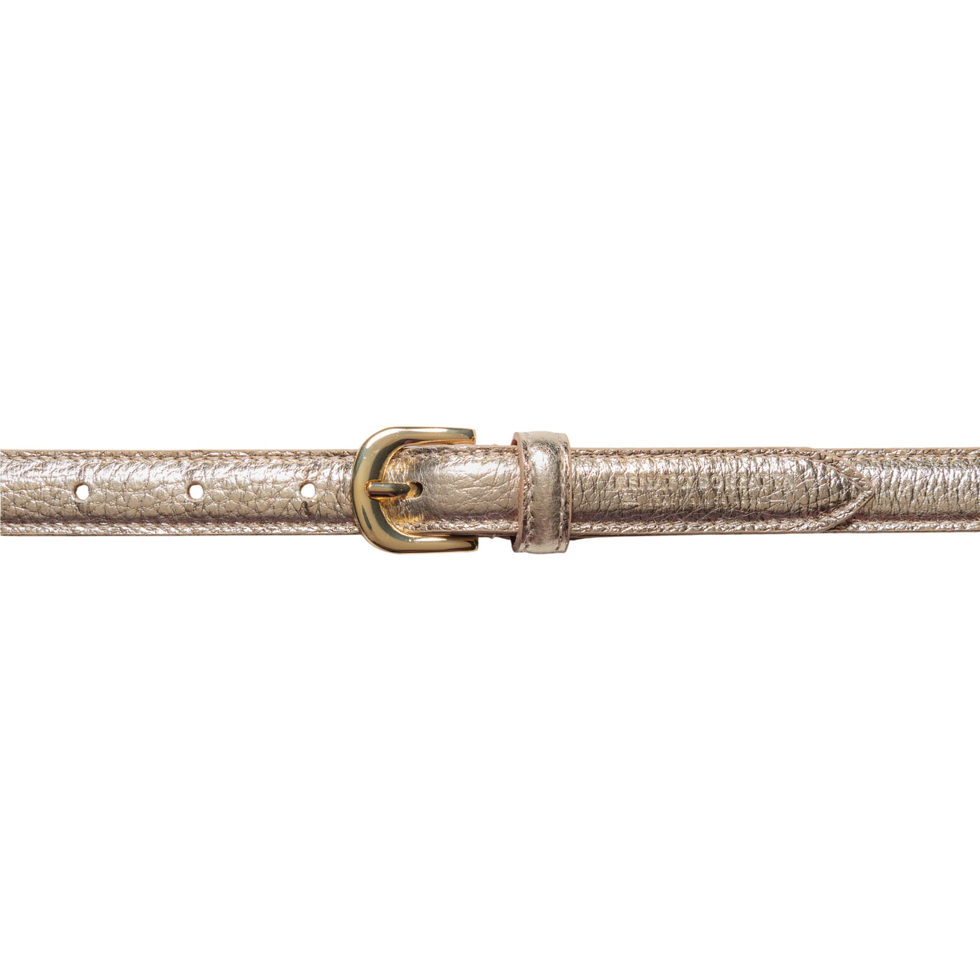 RB4021AS | Women's Belt Made in Italy in Genuine Dollar Grain Leather. Polished Gold-Finish Buckle. Gold Color. Dimensions: 115 x 2.0 x 0.5 cm (waistline 100 cm)