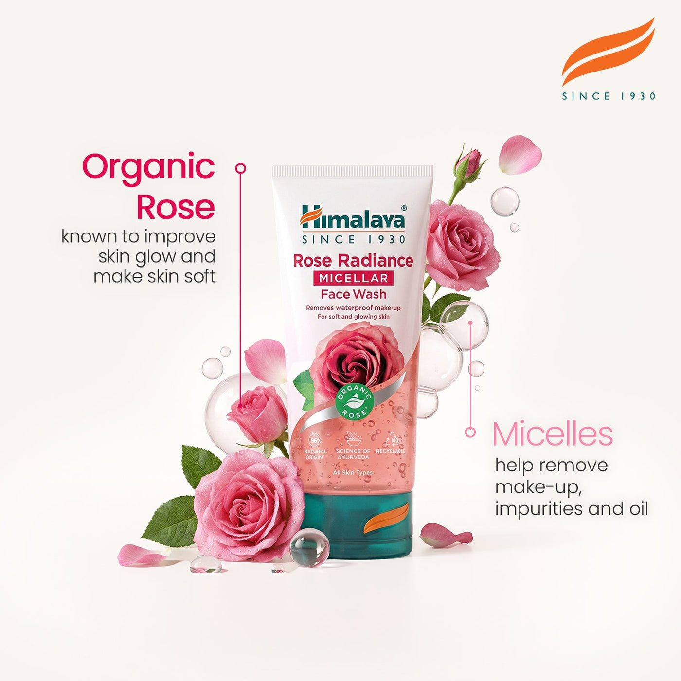 Himalaya Rose Radiance Micellar Face Wash - 150ml-3