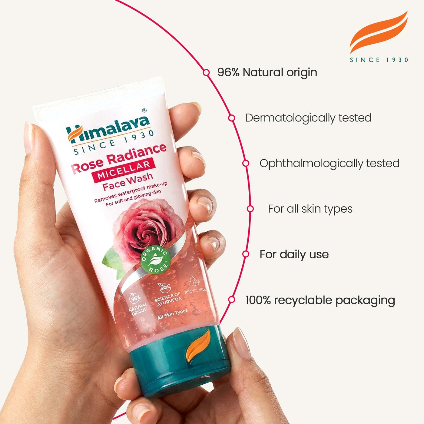 Himalaya Rose Radiance Micellar Face Wash - 150ml-4
