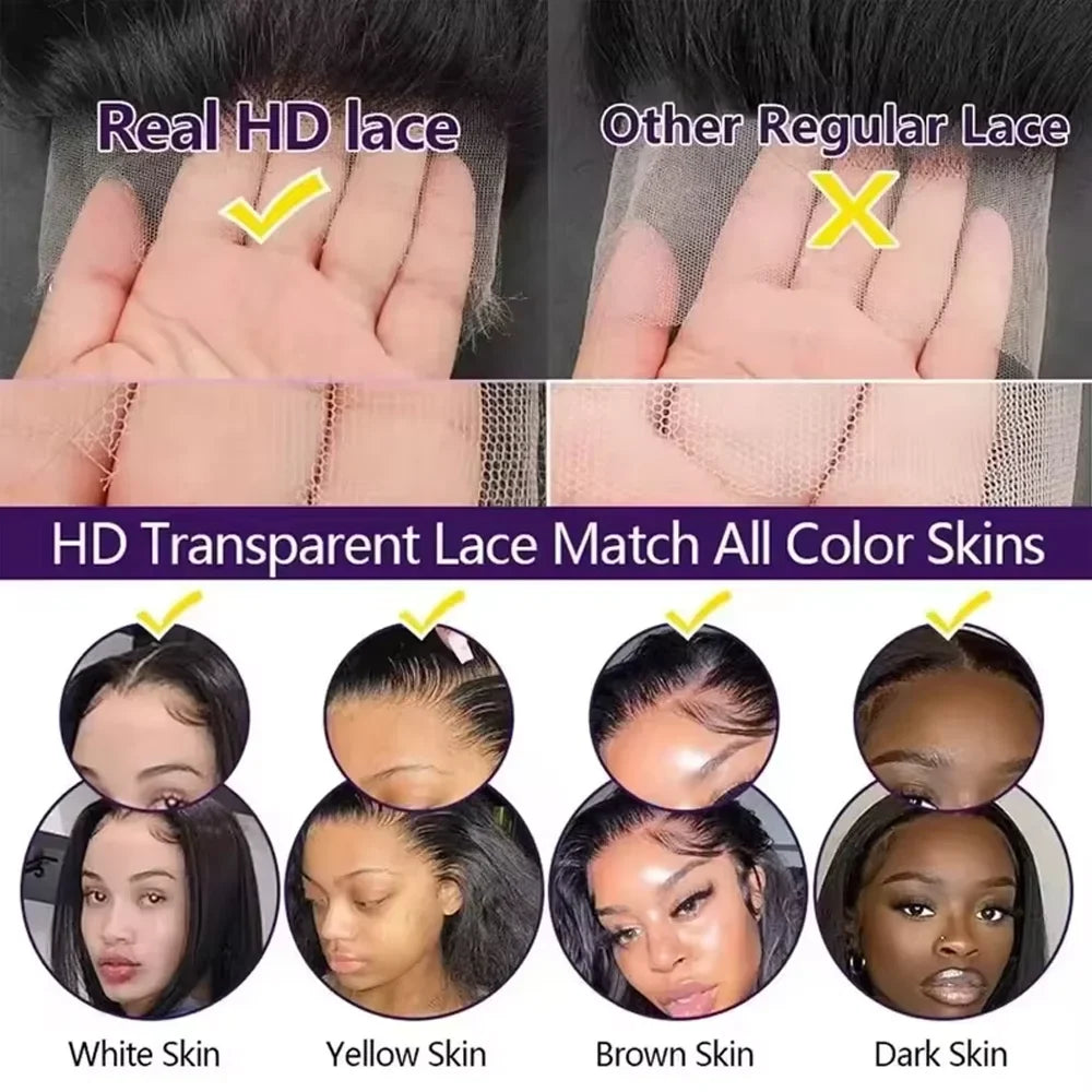 Perruque de cheveux humains Deep Wave 13x4 HD Lace Front 42 pouces Perruque frontale en dentelle HD Deep Wave 13x6 Densité 250 Perruque sans colle 5x5 pour femmes