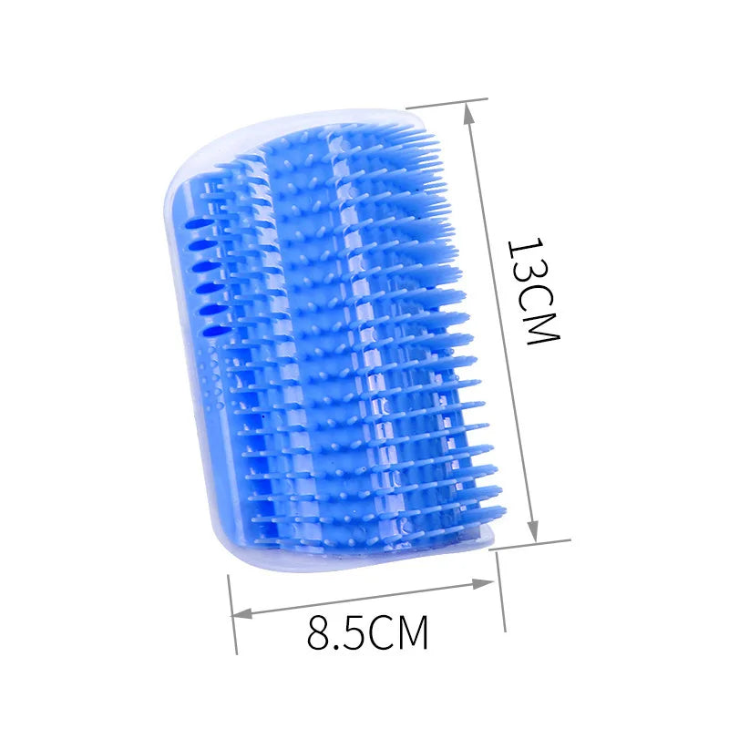 Brosse de Massage et Grattoir d'Angle pour Chat, Brosse d'Angle Amovible pour le Toilettage et l'Épilation des Chats et Chaton