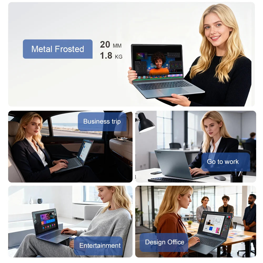 Ninkear N16 Pro Portátil Intel Core i7-12700H 16 Polegadas Tela IPS 2.5K 120Hz 16GB DDR4 1TB SSD WiFi 6 Desbloqueio por Impressão Digital Teclado Retroiluminado PD 65W Windows 11