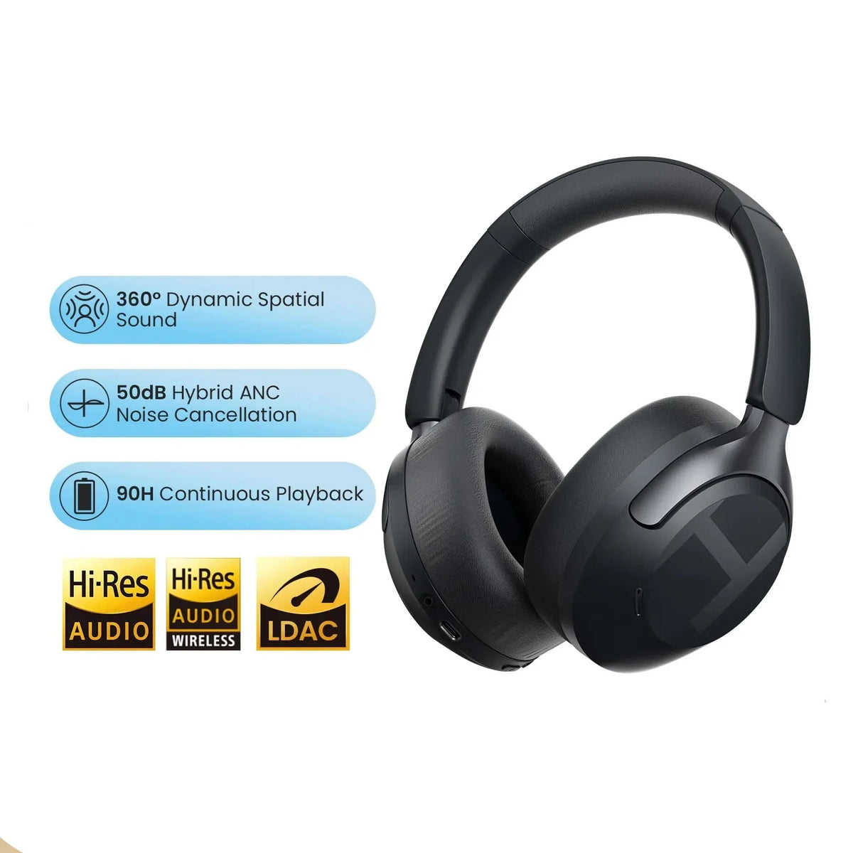 Wireless Noise Cancellation Headphone Black