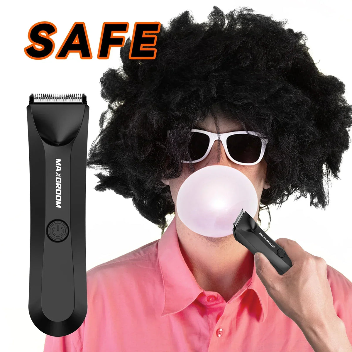 Tondeuse corporelle pour hommes, lame en céramique remplaçable, noire