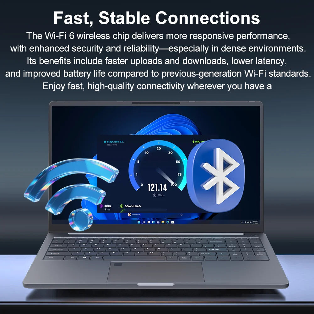 Ordinateur portable Ninkear A15 Pro 15,6 pouces FHD IPS AMD Ryzen 5 5500U 16 Go RAM 512 Go SSD Métal avec déverrouillage par empreinte digitale Clavier rétroéclairé WiFi 6 USB-C PD 65W Charge Rapide Windows 11