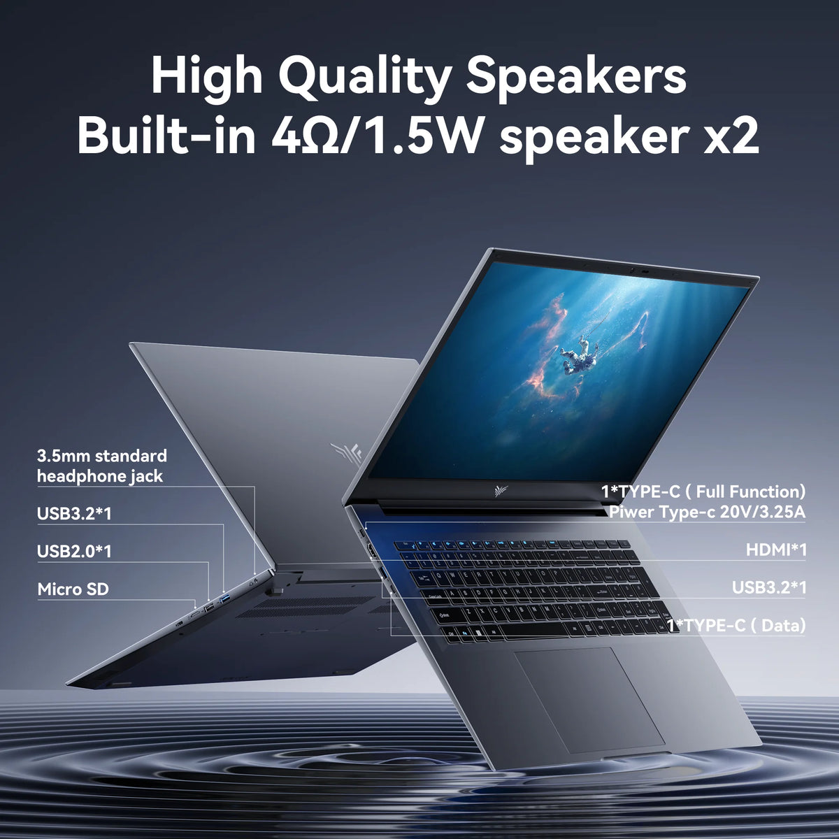 ACEMAGIC AX18PRO Laptop de 18.5'' com Windows 11 PRO, Bateria de 7000 mAh, Processador AMD Ryzen 3 4300U, 16GB de RAM LPDDR4, 512GB SSD, Wifi5