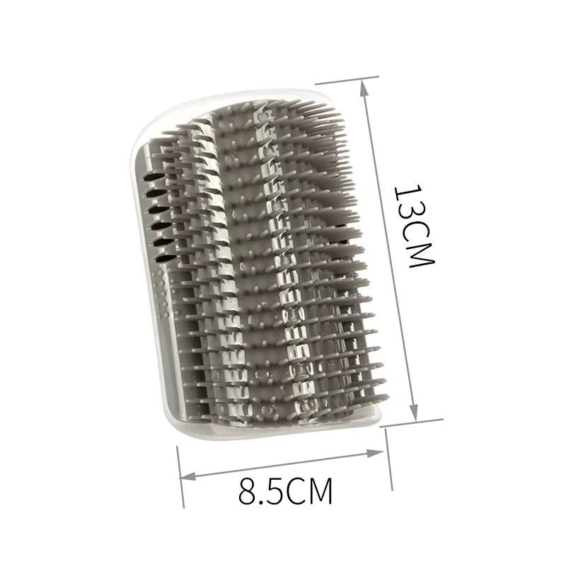 Brosse de Massage et Grattoir d'Angle pour Chat, Brosse d'Angle Amovible pour le Toilettage et l'Épilation des Chats et Chaton
