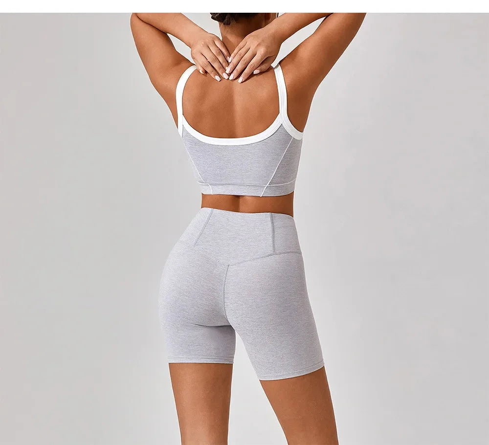Womens 2 Piece Workout Running Sets,Hot Shot Skort Set Y2K Cropped Tank Top and Pants Outfits Sweatsuits-1