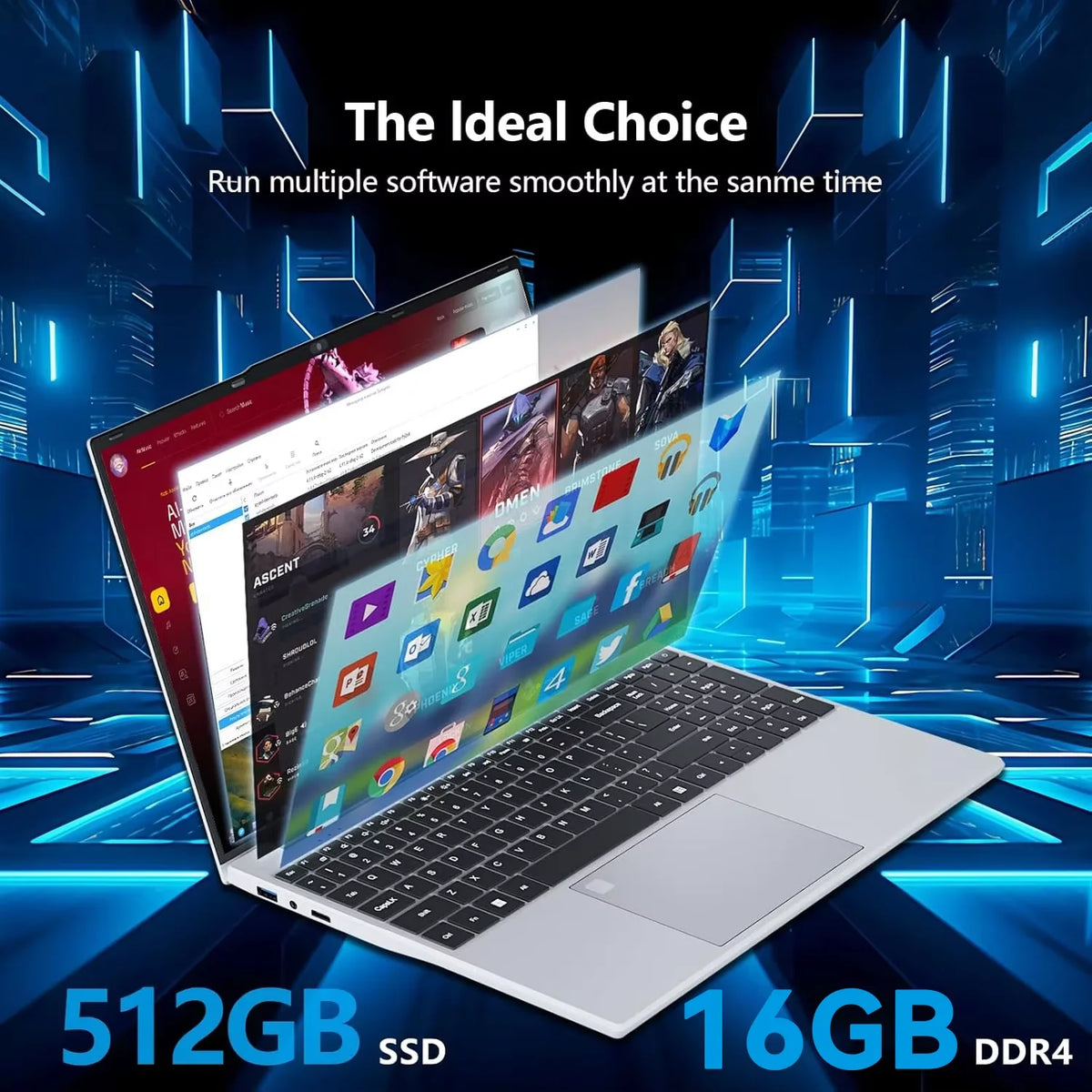 Novo Notebook Gamer e para Estudos 2026 com Intel i9-10980HK, Tela de 15.6 Polegadas, Teclado Retroiluminado e Leitor de Impressão Digital, Windows 11 e Office