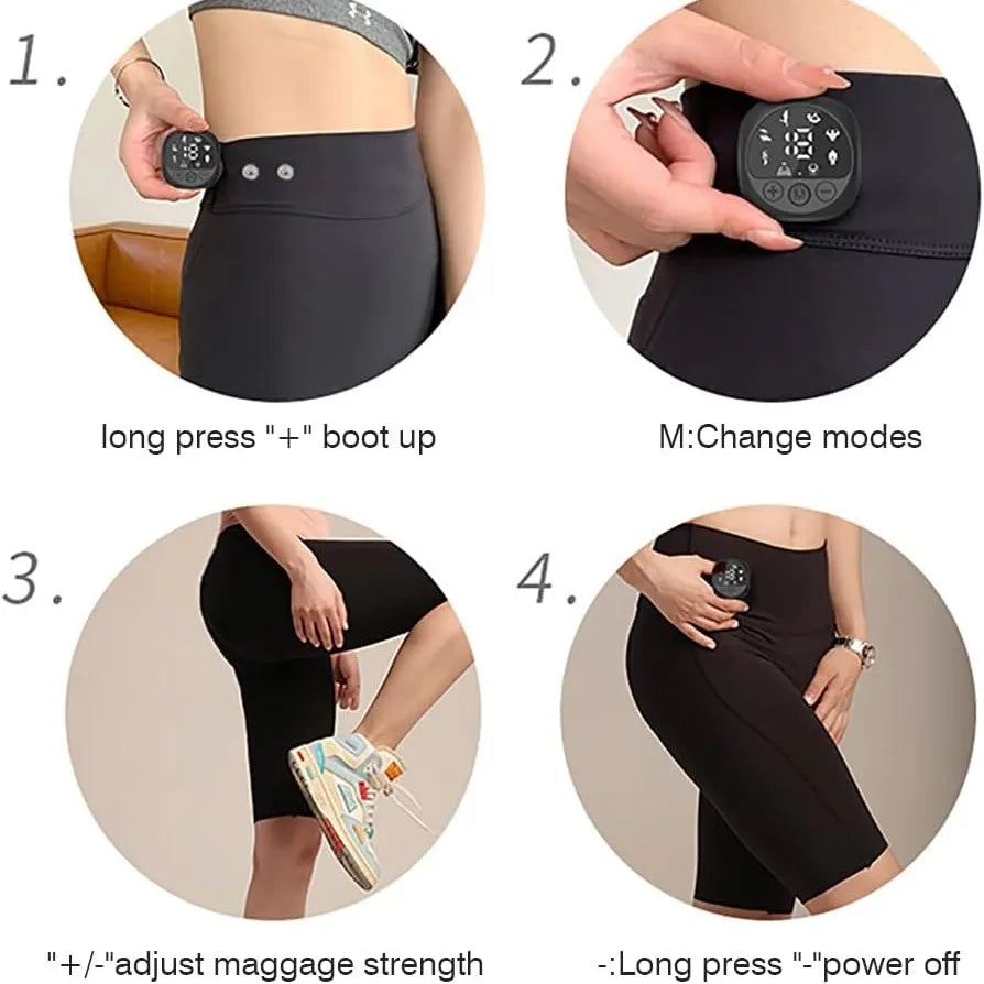 Shorts de yoga taille haute stimulateur musculaire EMS – 8 modes, 19 niveaux d'intensité XL