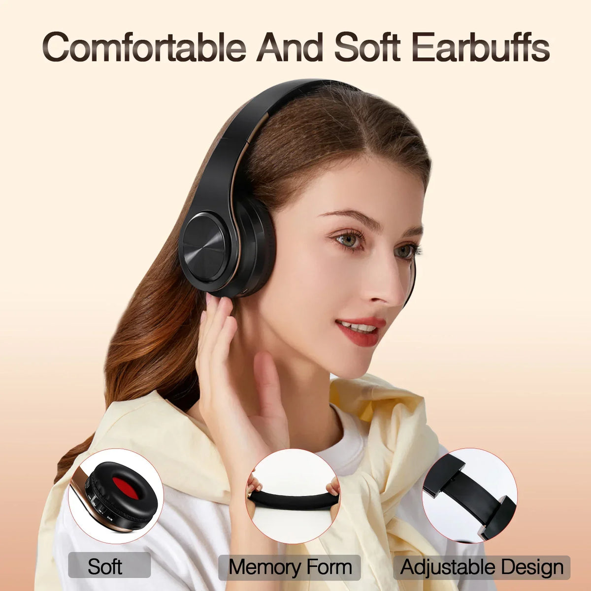 Écouteurs Bluetooth sans fil dorés