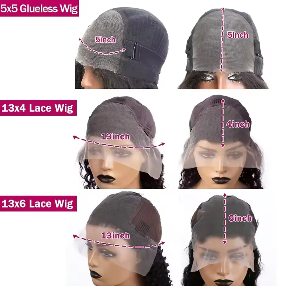 Perruque de cheveux humains Deep Wave 13x4 HD Lace Front 42 pouces Perruque frontale en dentelle HD Deep Wave 13x6 Densité 250 Perruque sans colle 5x5 pour femmes