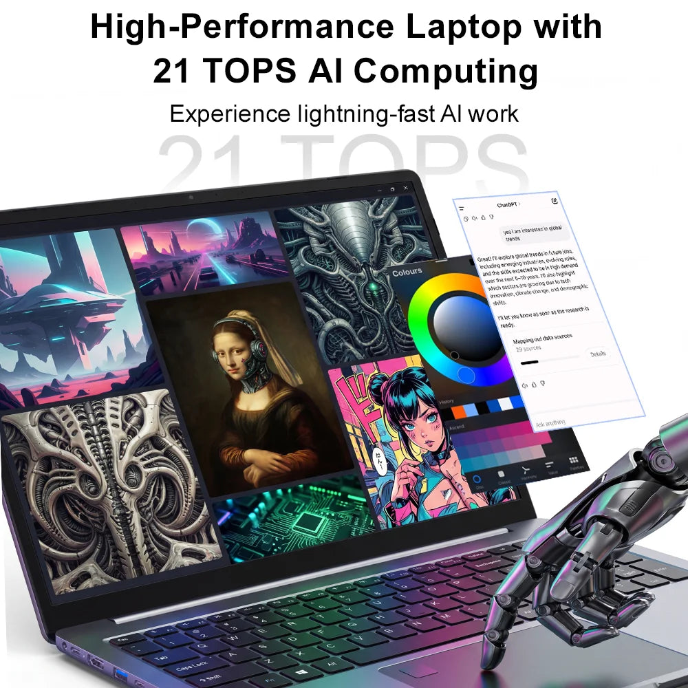 Ninkear N16 Pro Portátil Intel Core i7-12700H 16 Polegadas Tela IPS 2.5K 120Hz 16GB DDR4 1TB SSD WiFi 6 Desbloqueio por Impressão Digital Teclado Retroiluminado PD 65W Windows 11