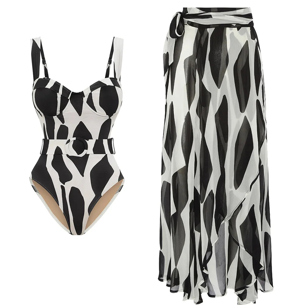 Fierce Abstract Printed Bikini Set