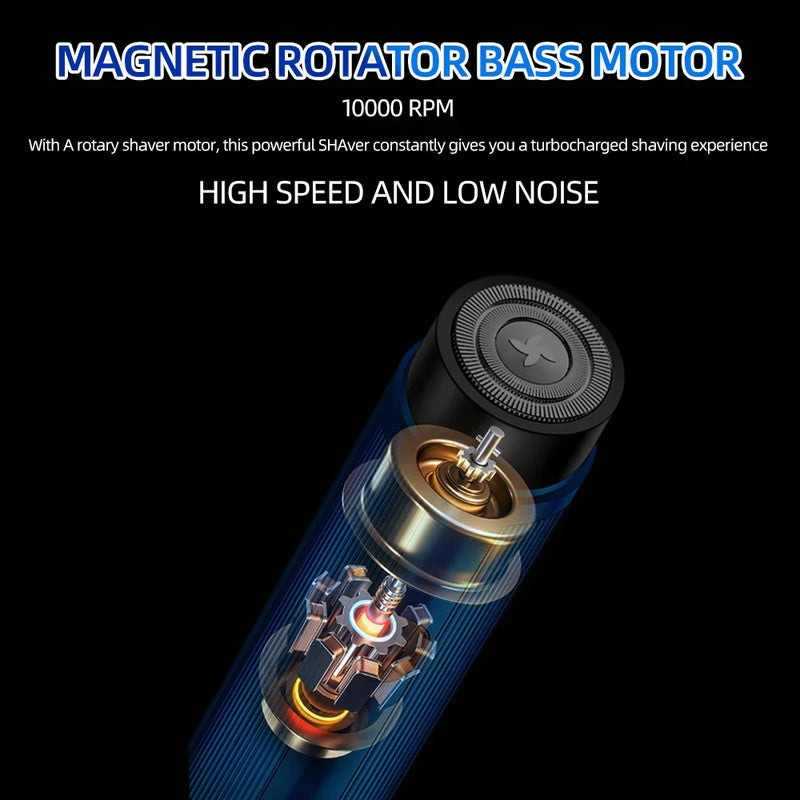 Mini rasoir électrique portable avec écran LED bleu