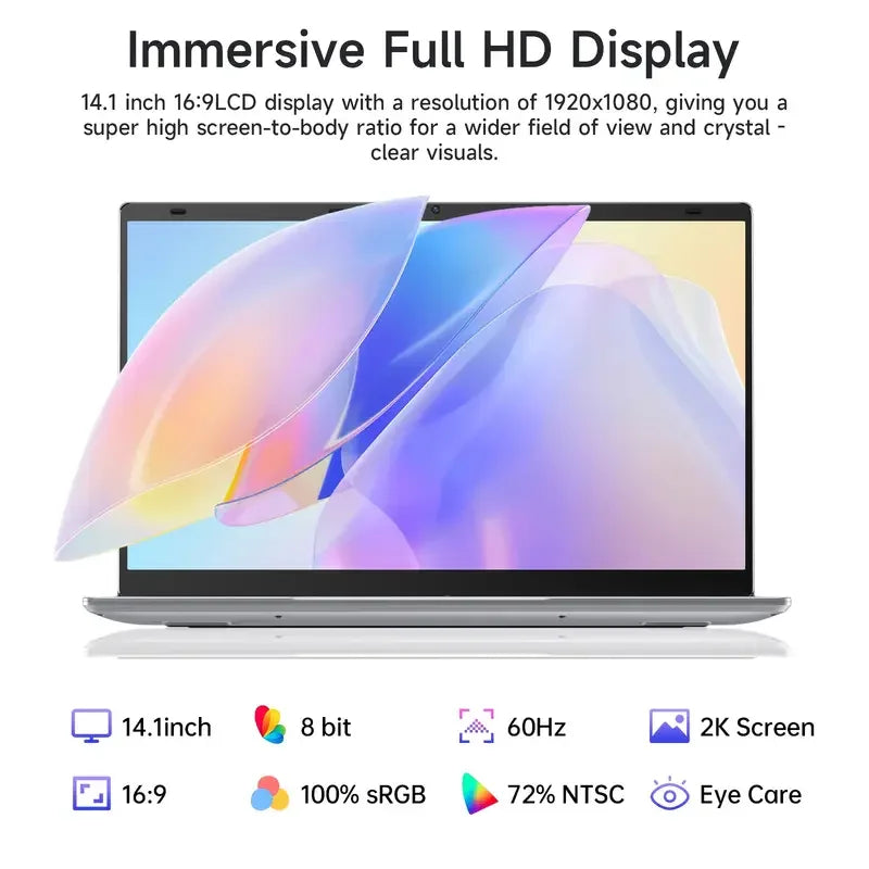 Ordinateur Portable Ultra Mince avec Processeur Intel Core i3 de 6ème Génération, 32 Go de RAM, SSD de 1 To/2 To, Écran de 14,1 Pouces, pour Bureau, Études et Jeux, avec Windows 11, Ordinateur Portable
