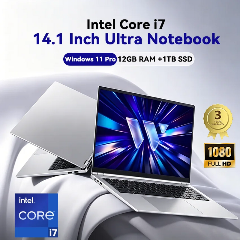 Novo Notebook para Escritório 2026 com Intel Core i7-8650U, Windows 11 Pro, 12GB RAM, SSD de 1TB/2TB, Tela 4K HD – Ideal para Estudo